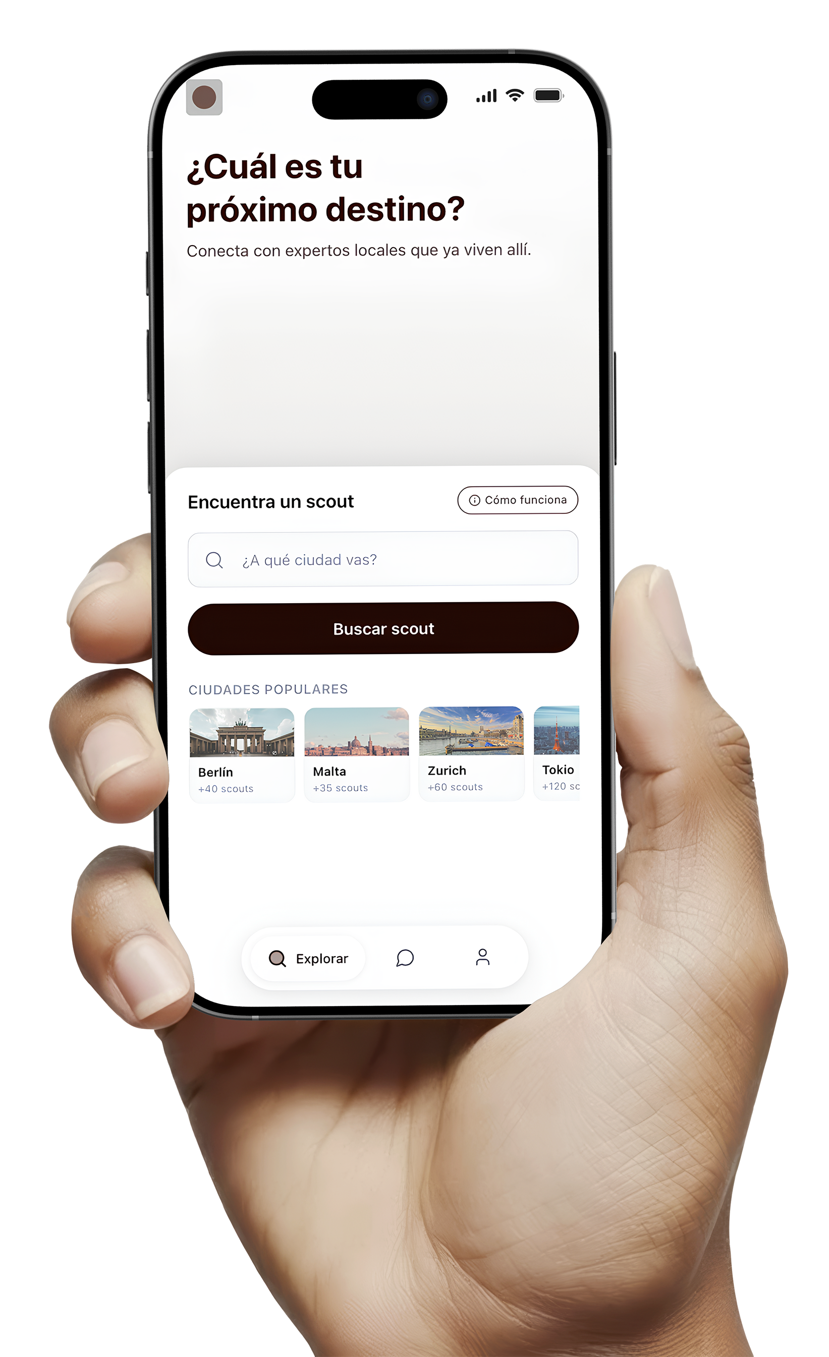 Pantalla de la aplicación Gida mostrando scouts disponibles
